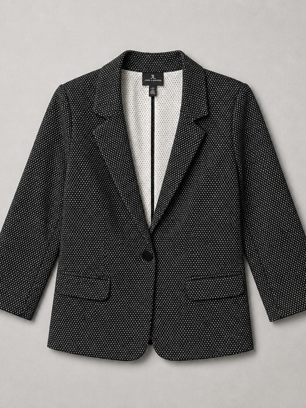 Jules & Leopold Black White Polka Dot Blazer Jacket Size M